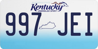 KY license plate 997JEI