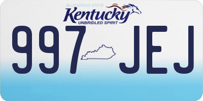 KY license plate 997JEJ