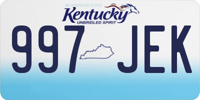 KY license plate 997JEK