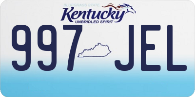 KY license plate 997JEL