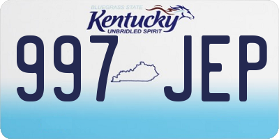 KY license plate 997JEP