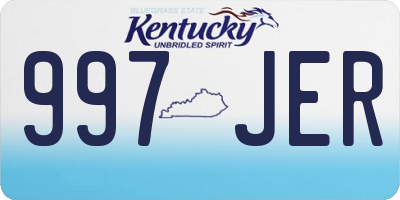 KY license plate 997JER