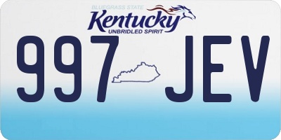 KY license plate 997JEV