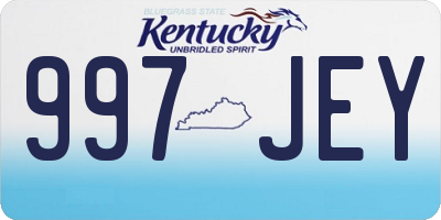 KY license plate 997JEY