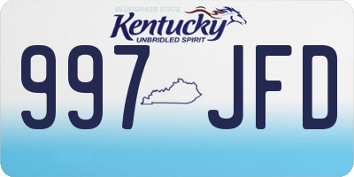 KY license plate 997JFD
