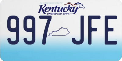 KY license plate 997JFE