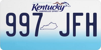 KY license plate 997JFH