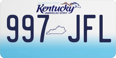 KY license plate 997JFL