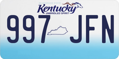 KY license plate 997JFN