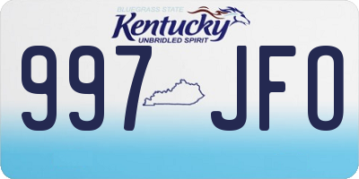 KY license plate 997JFO