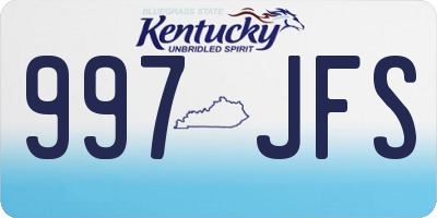KY license plate 997JFS
