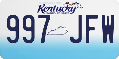 KY license plate 997JFW