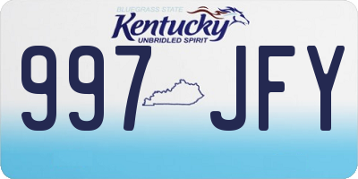 KY license plate 997JFY