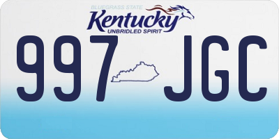 KY license plate 997JGC