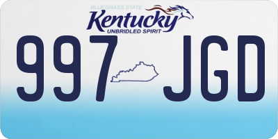KY license plate 997JGD