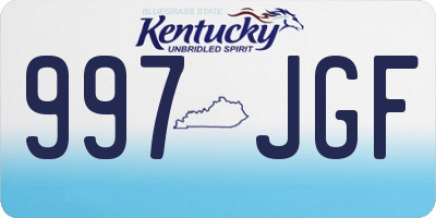KY license plate 997JGF
