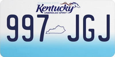 KY license plate 997JGJ