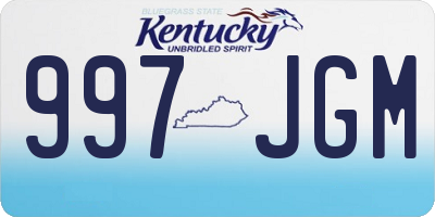 KY license plate 997JGM