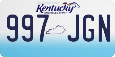 KY license plate 997JGN