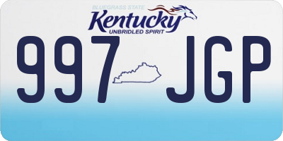 KY license plate 997JGP