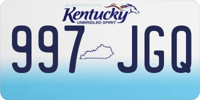 KY license plate 997JGQ