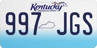 KY license plate 997JGS