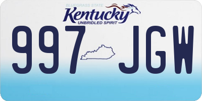 KY license plate 997JGW
