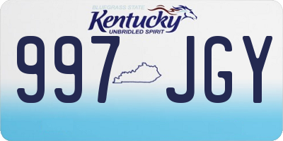 KY license plate 997JGY