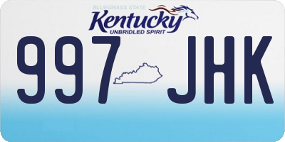 KY license plate 997JHK