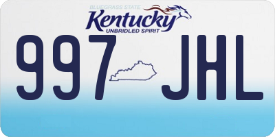 KY license plate 997JHL
