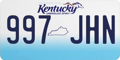KY license plate 997JHN
