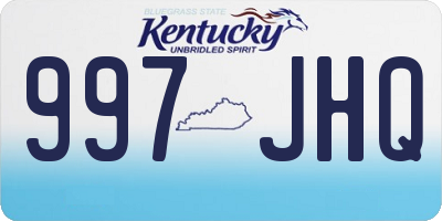 KY license plate 997JHQ
