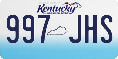 KY license plate 997JHS