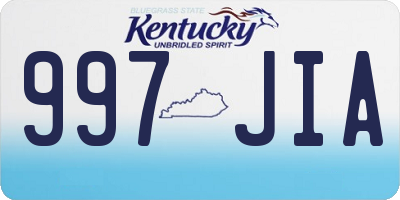 KY license plate 997JIA