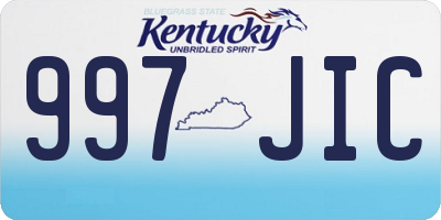 KY license plate 997JIC