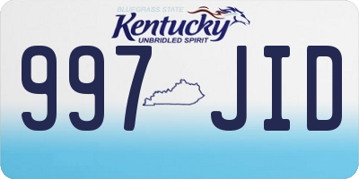 KY license plate 997JID