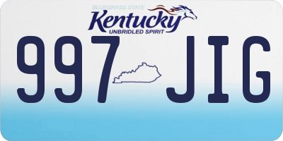 KY license plate 997JIG