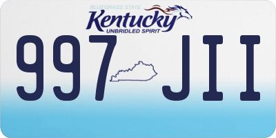 KY license plate 997JII