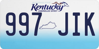 KY license plate 997JIK