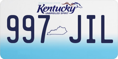 KY license plate 997JIL