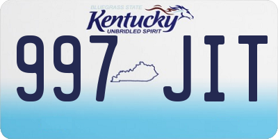 KY license plate 997JIT