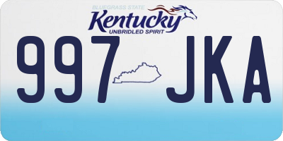KY license plate 997JKA