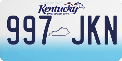 KY license plate 997JKN