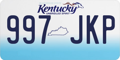 KY license plate 997JKP