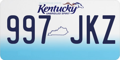 KY license plate 997JKZ