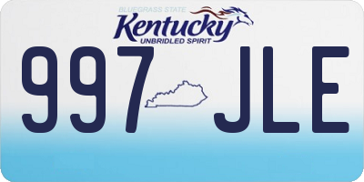 KY license plate 997JLE