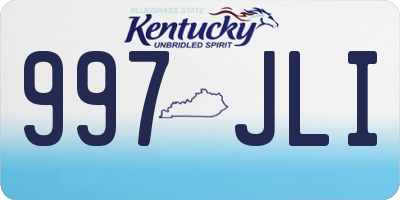 KY license plate 997JLI