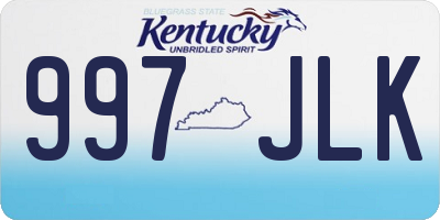 KY license plate 997JLK
