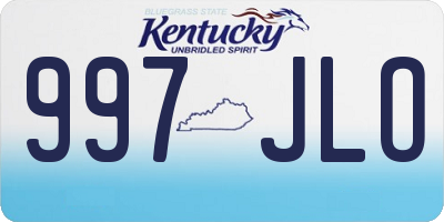 KY license plate 997JLO