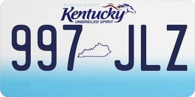 KY license plate 997JLZ